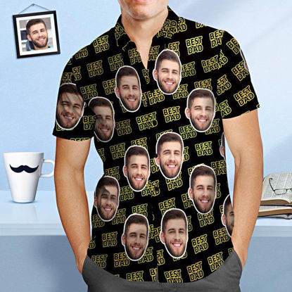 Picture of Custom Face Photo Hawaiian Shirt - Custom Men's Face Shirt All Over Print Best Dad Hawaiian Shirt - Beach Party T-Shirts as Holiday Gifts