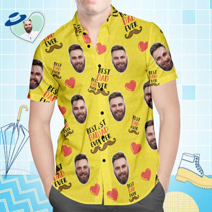 Picture of Custom Face Photo Hawaiian Shirt - Custom Men's Face Shirt All Over Print Hawaiian Shirt - Best Dad Ever - Best Father's Day Gift for Beach Party