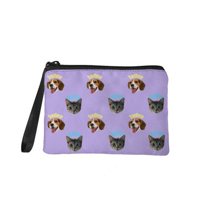 Picture of Custom Repeated Multiple Pets Avatars Coin Purse Personalized Pet Photo Coin Purse Personalized Pets Photos And Names Personalized Gifts For Pet Lovers
