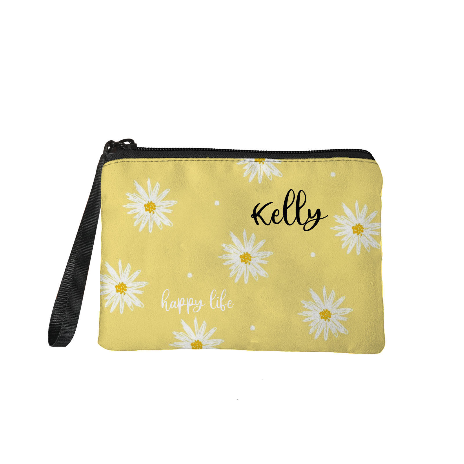 Custom Daisy Portable Coin Purse Personalized Name Coin Purse
