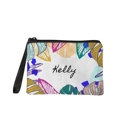 Picture of Custom Colorful Leaves Portable Coin Purse Personalized Name Coin Purse Personaliezed Gifts