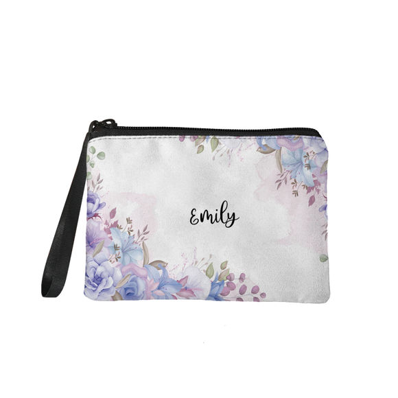 Picture of Custom Gentle Flowers Portable Coin Purse Personalized Name Coin Purse Personaliezed Gifts