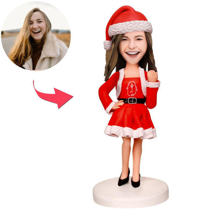 Image de Figurines personnalisées : Femme de Noël | Bobbleheads personnalisés pour quelqu'un de spécial comme idée cadeau unique