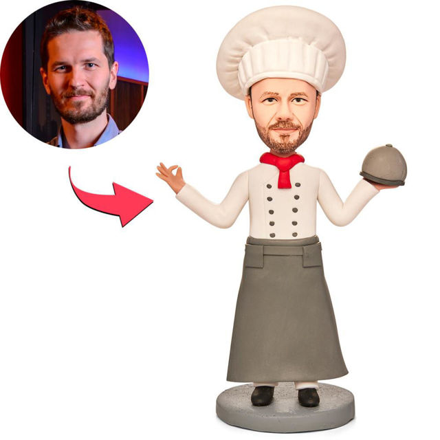Picture of Custom Bobbleheads: Male Chef | Personalized Bobbleheads for the Special Someone as a Unique Gift Idea