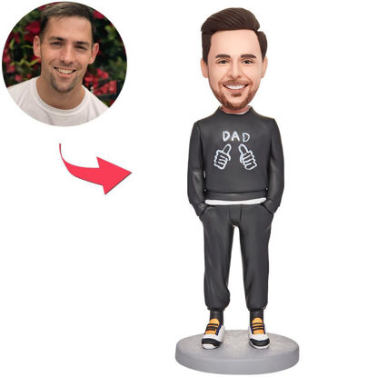 Picture of Custom Bobbleheads: Father's Day Gift Dad in Black | Personalized Bobbleheads for the Special Someone as a Unique Gift Idea