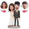 Imagen de Bobbleheads personalizados: Regalo de boda Pareja de novios felices Bobbleheads | Bobbleheads personalizados para alguien especial como idea de regalo única
