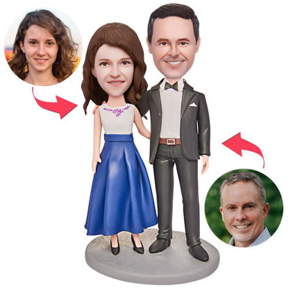 Picture of Custom Bobbleheads: Daddy with Daughter On Party Bobbleheads | Personalized Bobbleheads for the Special Someone as a Unique Gift Idea