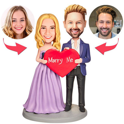 Picture of Custom Bobbleheads:  Wedding Gift Marry Me Bobbleheads | Personalized Bobbleheads for the Special Someone as a Unique Gift Idea