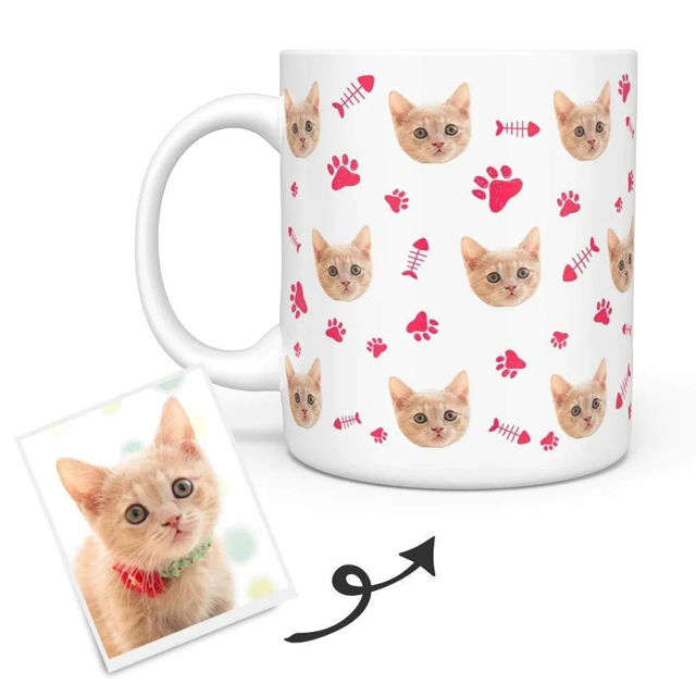 Picture of Personalized Cat Photo Mug Multi-Avatar Pet Photo Coffee Mug