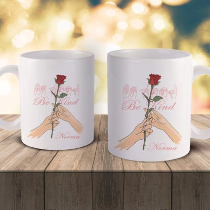 Picture of Personalized Rose Flower Gesture Cup Coffee Mug