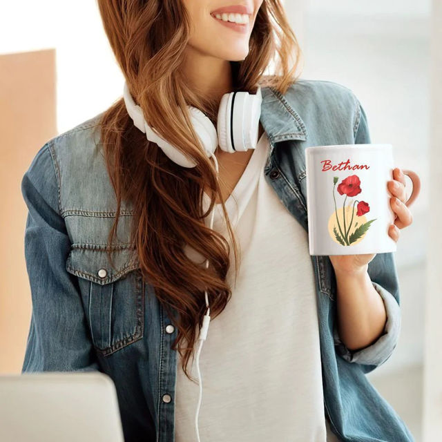 Picture of Personalized Colorful Floral Mug Best Coffee Mug