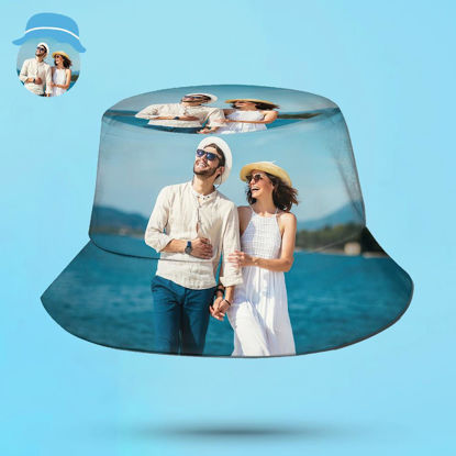 Bild von Benutzerdefinierte Bucket Hat Unisex Foto Bucket Hat Personalisieren Sie Sommerhüte Geschenk für die Familie