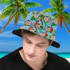 Imagen de Sombrero de cara personalizado Estampado de flores tropicales Sombrero de pescador hawaiano Sombrero de cubo