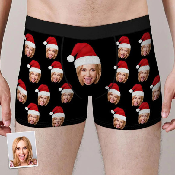Image de Cadeau de Noël personnalisé Avatar Underpants pour hommes - Sous-vêtements de visage photo drôle personnalisés pour hommes - Meilleur cadeau pour lui