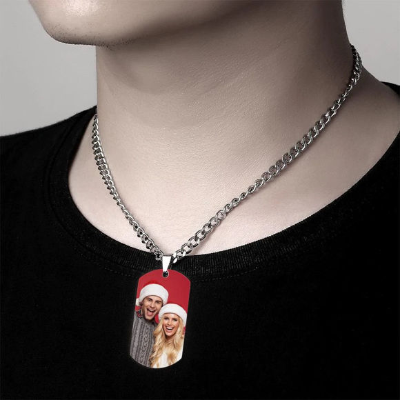Bild von Personalisierte beste Geschenk-Weihnachtshalsketten-Edelstahl-Kalender-Foto-Halskette
