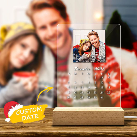 Imagen de Regalos personalizados de la lámpara del calendario de la luz de la noche de la foto personalizada para los regalos de Navidad del aniversario