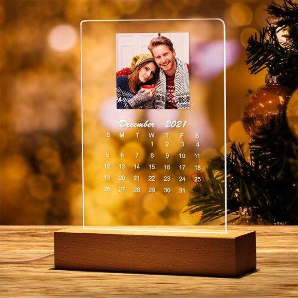 Imagen de Regalos personalizados de la lámpara del calendario de la luz de la noche de la foto personalizada para los regalos de Navidad del aniversario