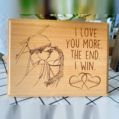Image de Cadeaux de cadre en bois photo personnalisés imprimés à la main pour vos proches