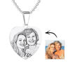 Picture of 925 Sterling Silver Personalized Christmas Gifts Heart Photo Engraved Tag Necklace