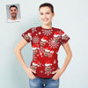 Imagen de Camisa familiar de Navidad para mujer con cara personalizada y copo de nieve