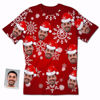 Picture of Custom Face Women's Christmas Family Shirt with Snowflake