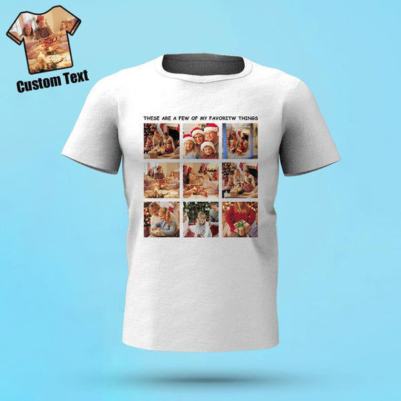 Picture of Custom Photo Engraved Christmas T-shirt To Your Family Gift