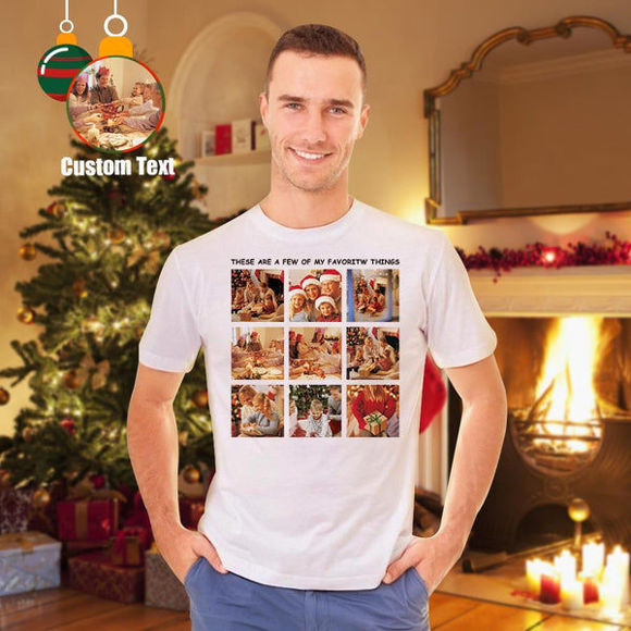 Bild von Personalisiertes Weihnachts-T-Shirt mit Fotogravur für Ihr Familiengeschenk