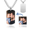 Picture of Men's Photo Tag Necklace With Engraving Stainless Steel Christmas Gifts