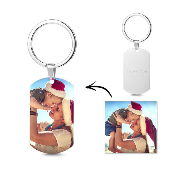 Picture of Photo Tag Key Chain With Engraving Christmas Gift