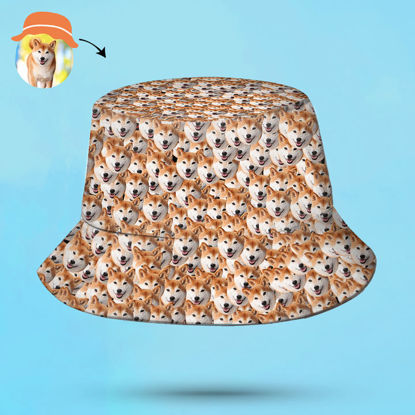 Image de Chapeau de seau personnalisé unisexe personnaliser large bord casquette d'été en plein air randonnée plage sport chapeaux cadeau pour amoureux