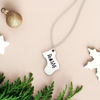 Bild von 925 Sterling Silber Kundenspezifische Weihnachtsstrümpfe Gravierte Halskette