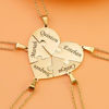 Picture of Custom Name  Polished Heart Shape Splicing Pendant Puzzle Necklace