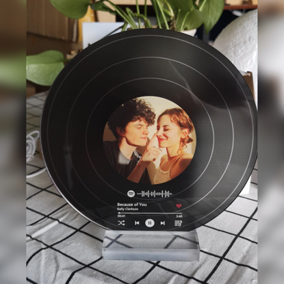Image de Album Photo acrylique personnalisé enregistrement de musique décoration de Base transparente cadeau de Code Spotify scannable personnalisé pour les mélomanes