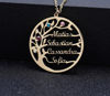 Picture of Personalized Tree Of Life Birthstone Family Name Necklace in 925 Sterling Silver