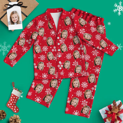 Image de Pyjama de Noël Personnalisé Pyjama Flocon de Neige de Noël Personnalisé Cadeaux