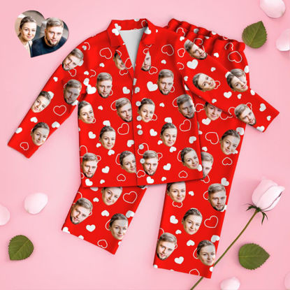 Imagen de Pijamas de pareja personalizados Pijamas de amor de pareja personalizados Regalos de Navidad