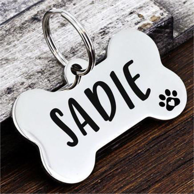Picture of Personalized Bone Dog Tag For Pets  With Telephone Number
