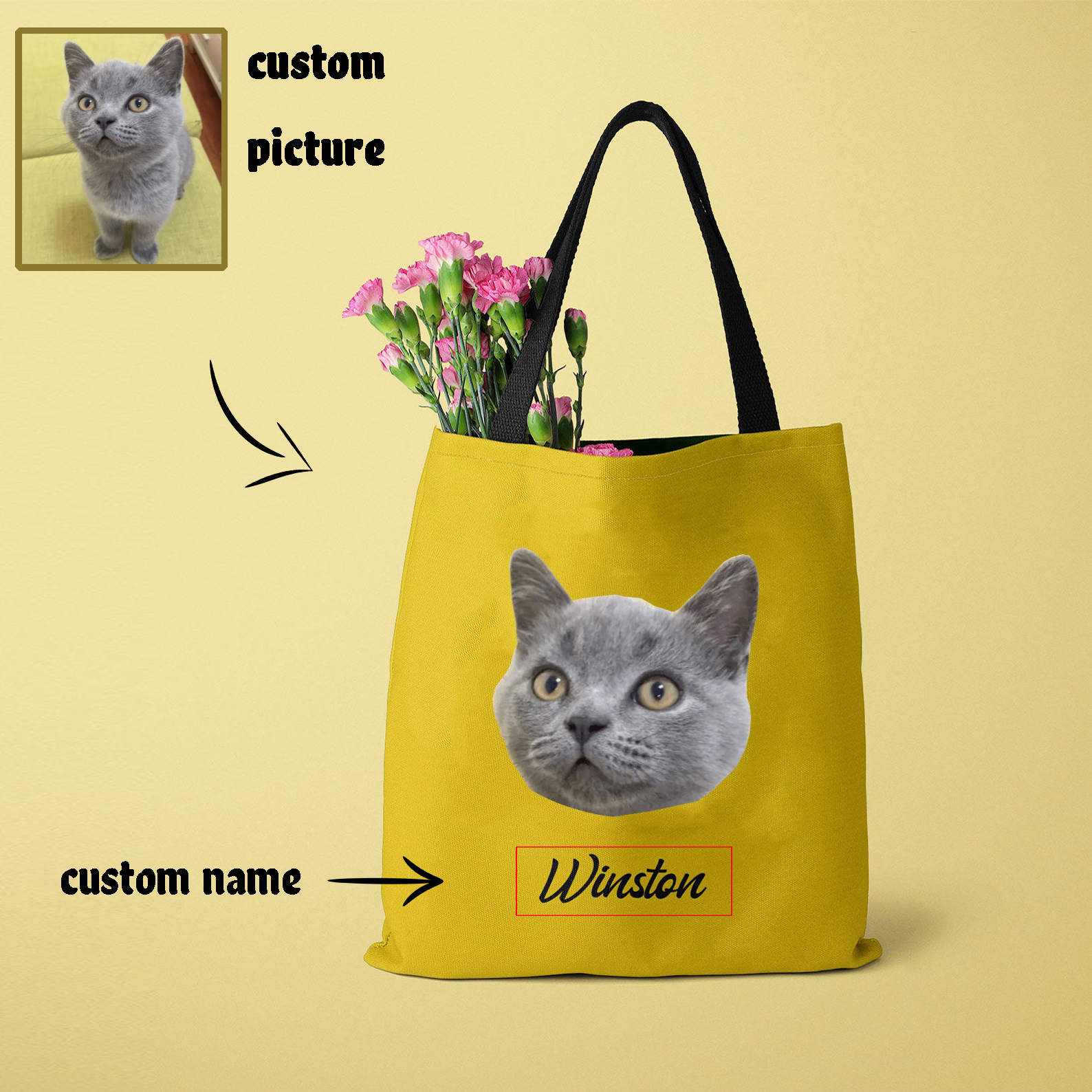 Personalized Name Tote Bag