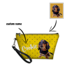 Imagen de Bolsa de cosméticos portátil con foto de cachorro personalizada Bolsa de maquillaje con foto de mascota personalizada Foto y nombre de mascota personalizados con elementos de puntos Regalos personalizados para amantes de las mascotas