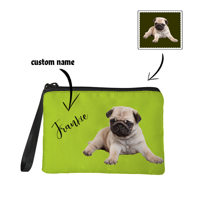 Picture of Custom Pet Photo Portable Coin Purse Personalized Pet Photo Coin Purse Personalized Pet Photo And Name Personaliezed Gifts For Pet Lovers