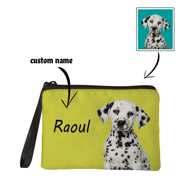 Picture of Custom Puppy Photo Portable Coin Purse Personalized Pet Photo Coin Purse Personalized Pet Photo And Name Personalized Gifts For Pet Mommy