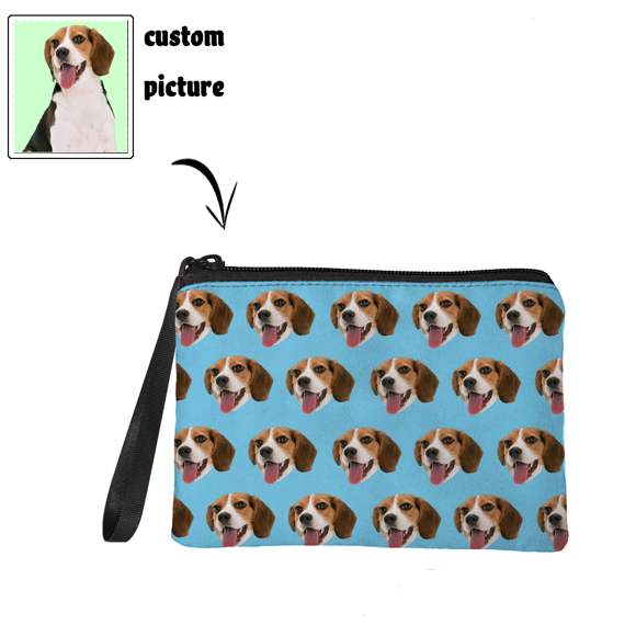 Imagen de Monedero portátil personalizado con avatares de mascotas, monedero personalizado con foto de mascota, regalos personalizados para amantes de las mascotas