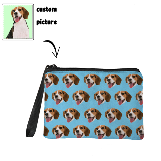 Picture of Custom Arrange Pet Avatars Portable Coin Purse Personalized Pet Photo Coin Purse Custom Gifts For Pet Lovers