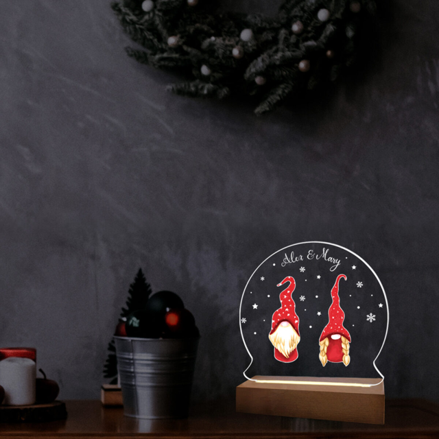 Picture of Round Santa Couple LED Night Light Gift for Christmas