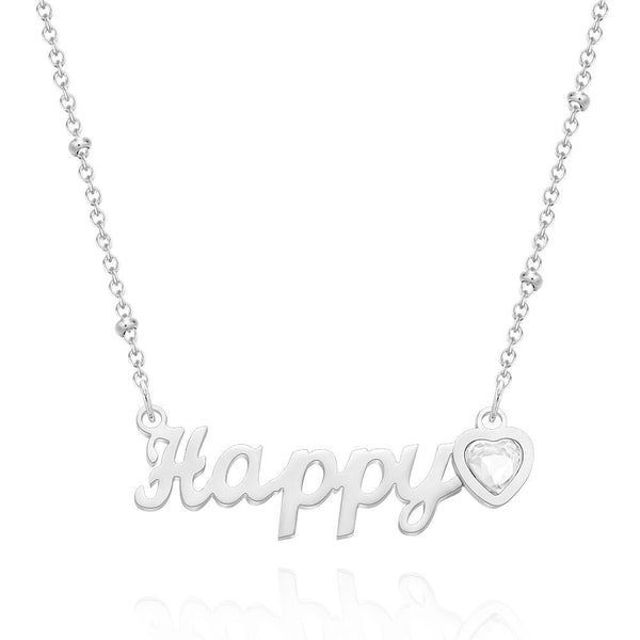 Picture of 925 Sterling Silver Personalized Name Necklace with Birthstone