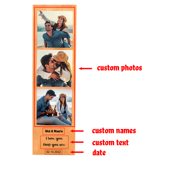 Bild von Personalisierter Bilderrahmen aus Holz Personalisiertes Foto Gedrucktes Holz Jubiläumsgeschenk