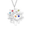 Picture of Personalized Family Tree Name Leaves Necklace With Birthstone  in 925 Sterling Silver