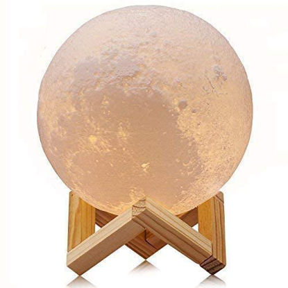 Afbeeldingen van 3D Moon Lamp met aanraking of afstandsbediening - Beste cadeau voor Baby Girls Boys | Aangepaste maanlamp met foto en tekst | Beste cadeaus idee voor verjaardag, Thanksgiving, Kerstmis etc.