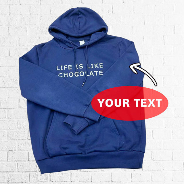 Picture of Custom Unisex Hoodie with Engraving Text - Long Sleeve Sweatshirt - Best Gift for Couples, Friends and Family