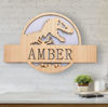 Picture of Personalized Night Light for Wall Decor - Custom Wooden Engraved Name Night Light - Jurassic Park